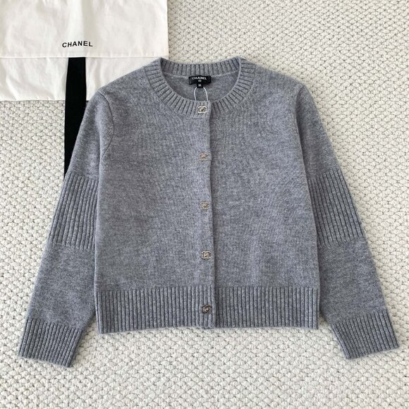 Chanel gray Cardigan Size 36 - Picture 1 of 8